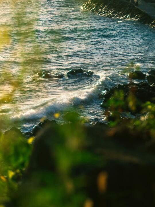 “镜头里的日落与海浪”