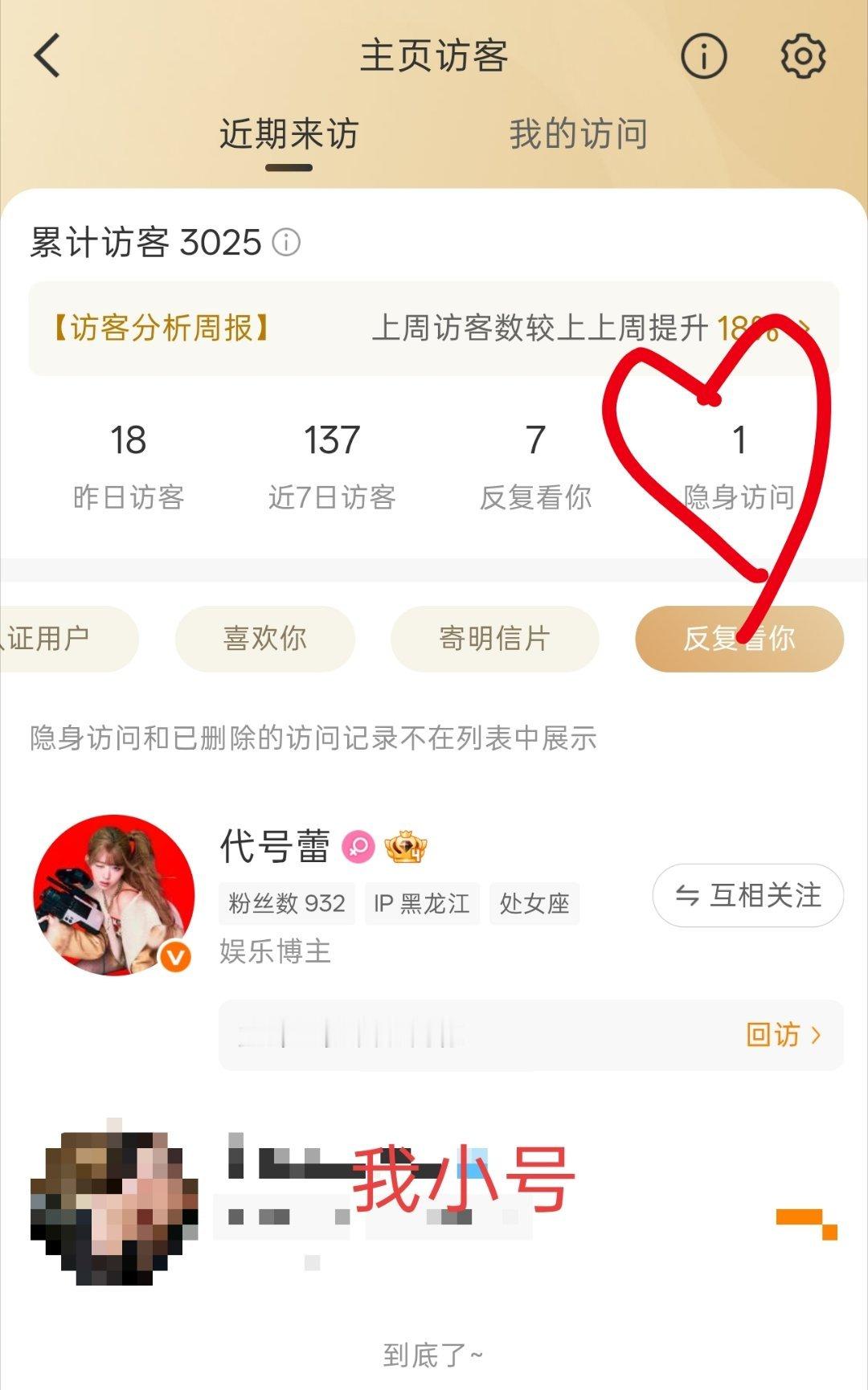这个隐身访问的人我真的注意到你了，你知道吗？就是我的这个反复看我换来换去，换来换