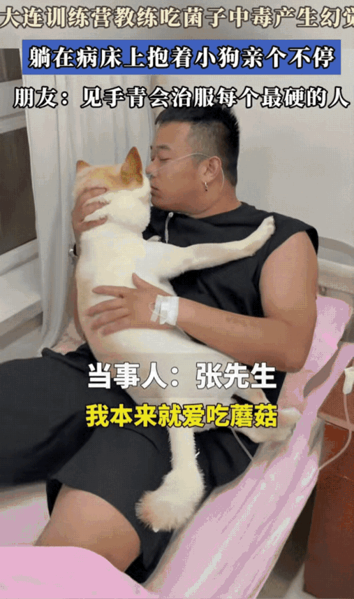 这下他可能再也不敢乱吃蘑菇了。

一男子吃了蘑菇后出现幻觉，以为看见前女友，抱着