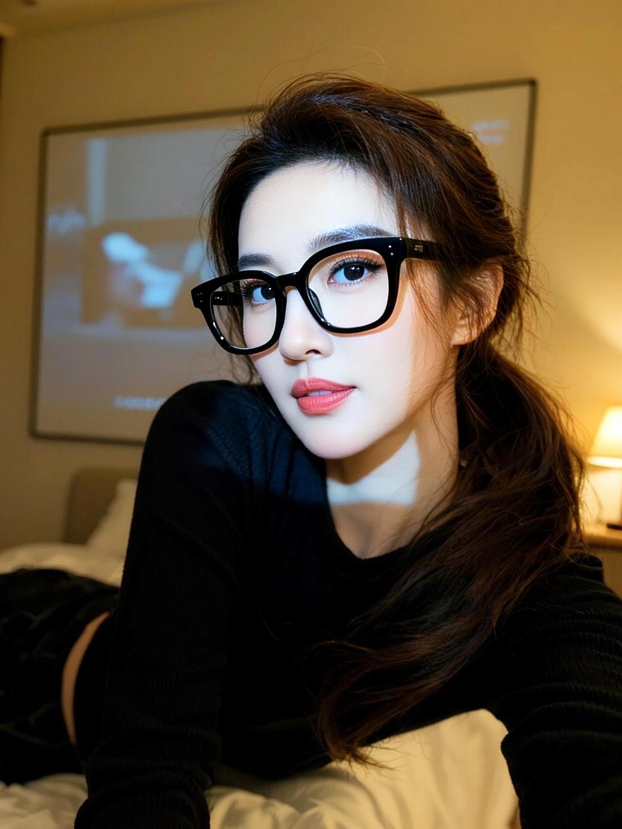 显脸小眼镜  推荐自用款抖音ai创作 高颜值 眼镜杀 每日分享