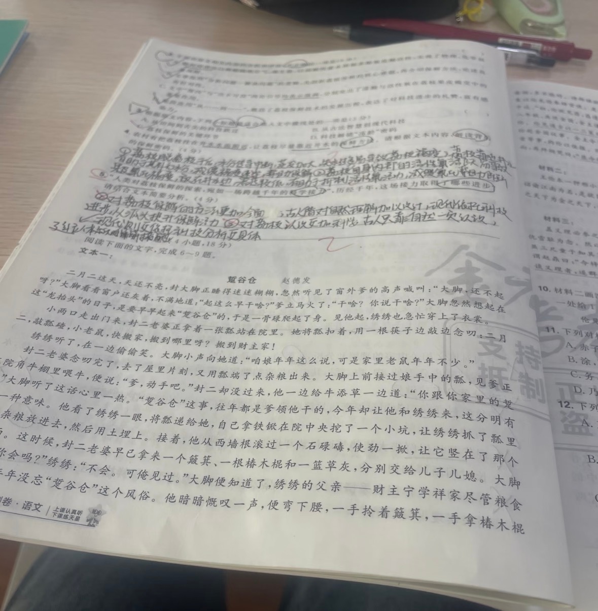 杨幂生万物 《生万物》出现在高中语文阅读理解题，看文本是二月二龙抬头踅谷仓那段，