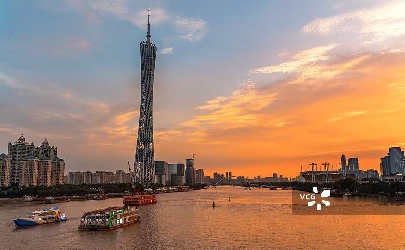 城市天际线🏙 日落与广州塔