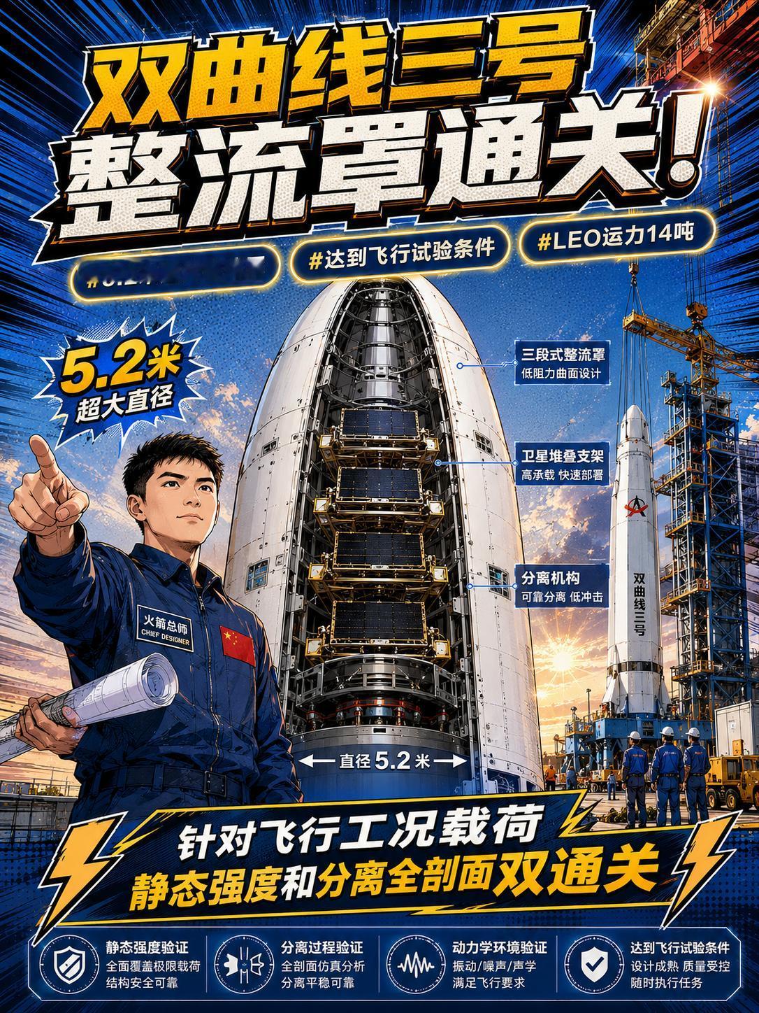 双曲线三号整流罩静力试验圆满成功，我国大运力火箭首飞在即！

我国商业航天领域迎