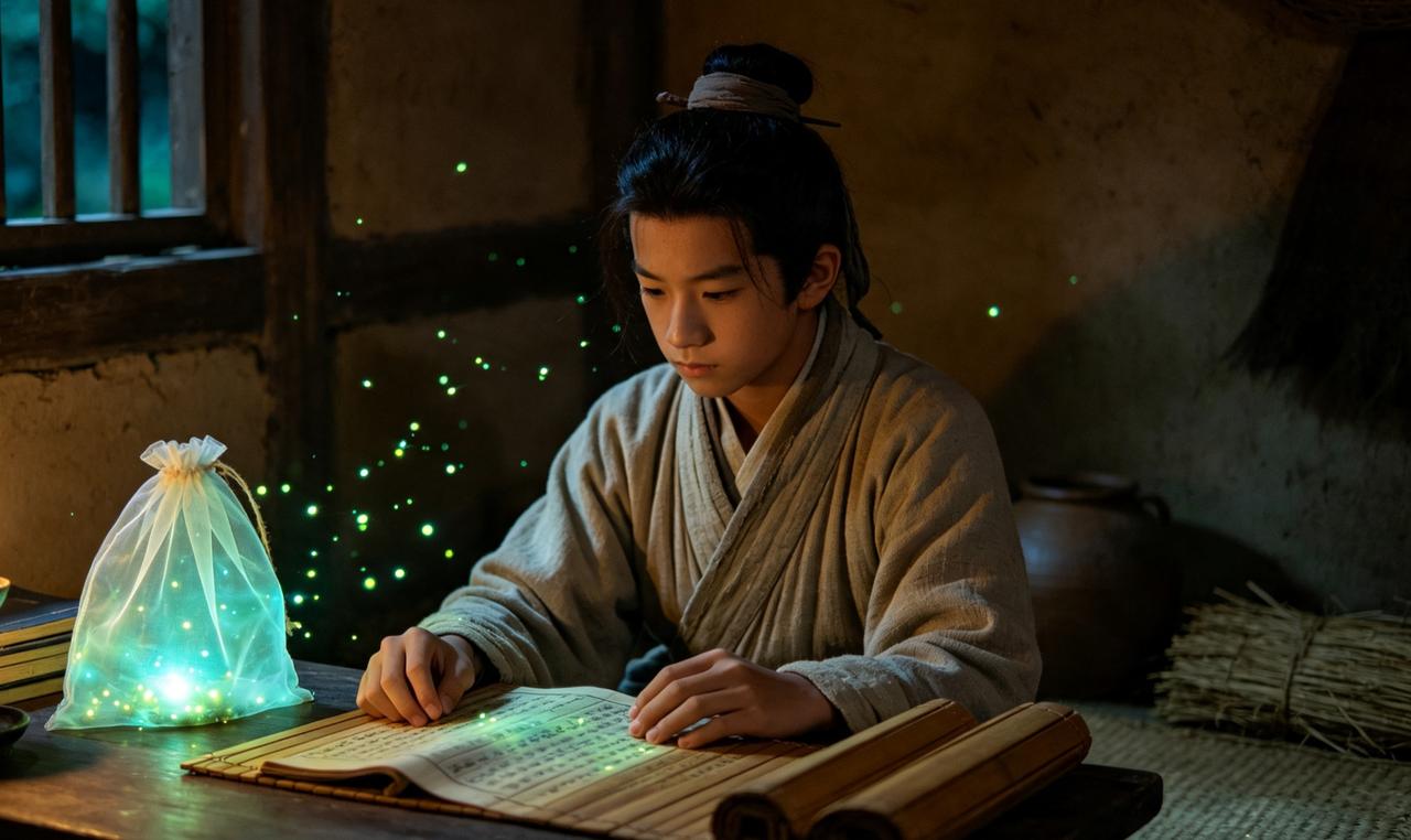 不同于大部分的诗词歌赋，《囊萤夜读》的故事不仅简短，而且没有使用任何一个华丽的词