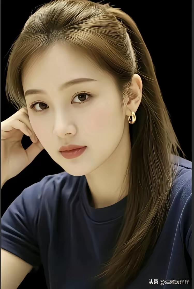 这姑娘发型真好看，耳环也很时尚。