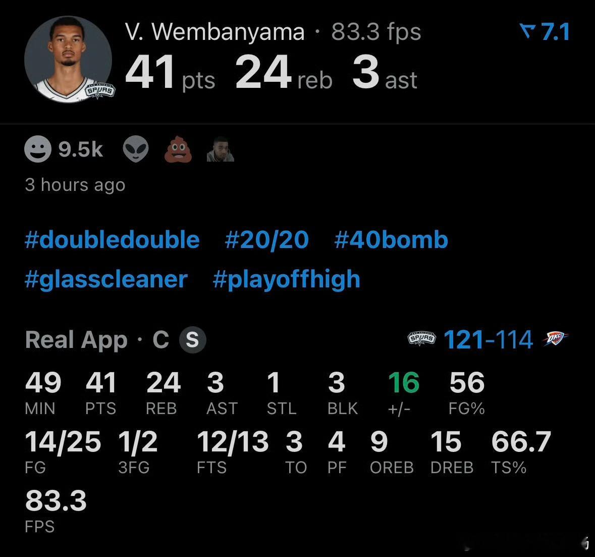 外星人降临！文班亚马封神之战掀翻雷霆北京时间5月19日，NBA西部决赛G1的赛场