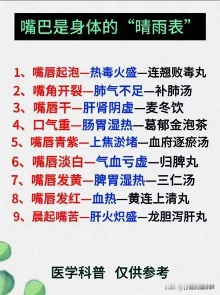 嘴巴是身体的“晴雨表”：九大症状揭示健康状况

在我们的日常生活中，嘴巴不仅是我