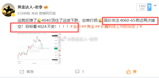 前一轮被加息预期忽悠了，单子直接折在4060位置，美股开盘利空，大黄顺势拉升反弹