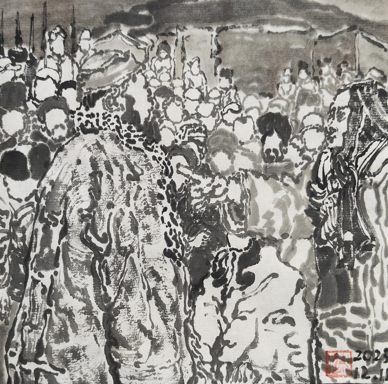 碗子的纸片水墨《老时光》之五《1951.青海民和》