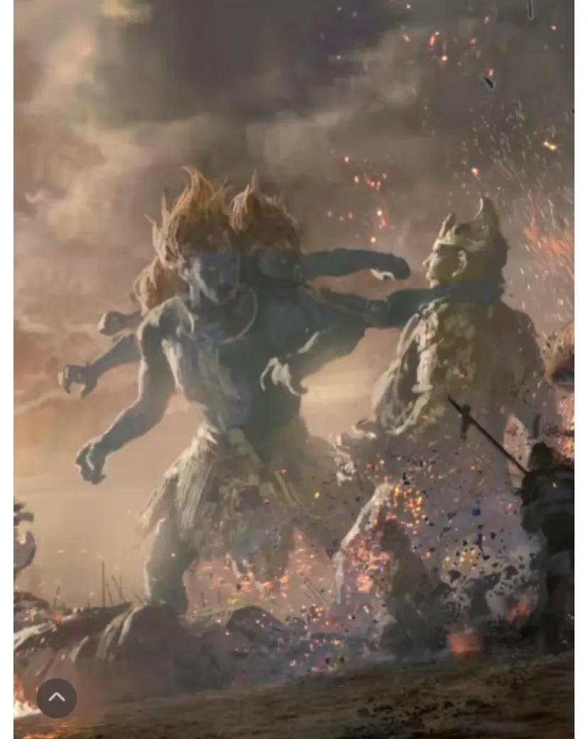 封神破24亿海报好奇郊儿在掐谁的脖子
放大海报一眼就看到三头六臂的郊儿在掐别人脖