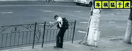 这就是传说中的“狗屎运”？他是应该感谢狗屎还是大树？
       这位帅哥走着