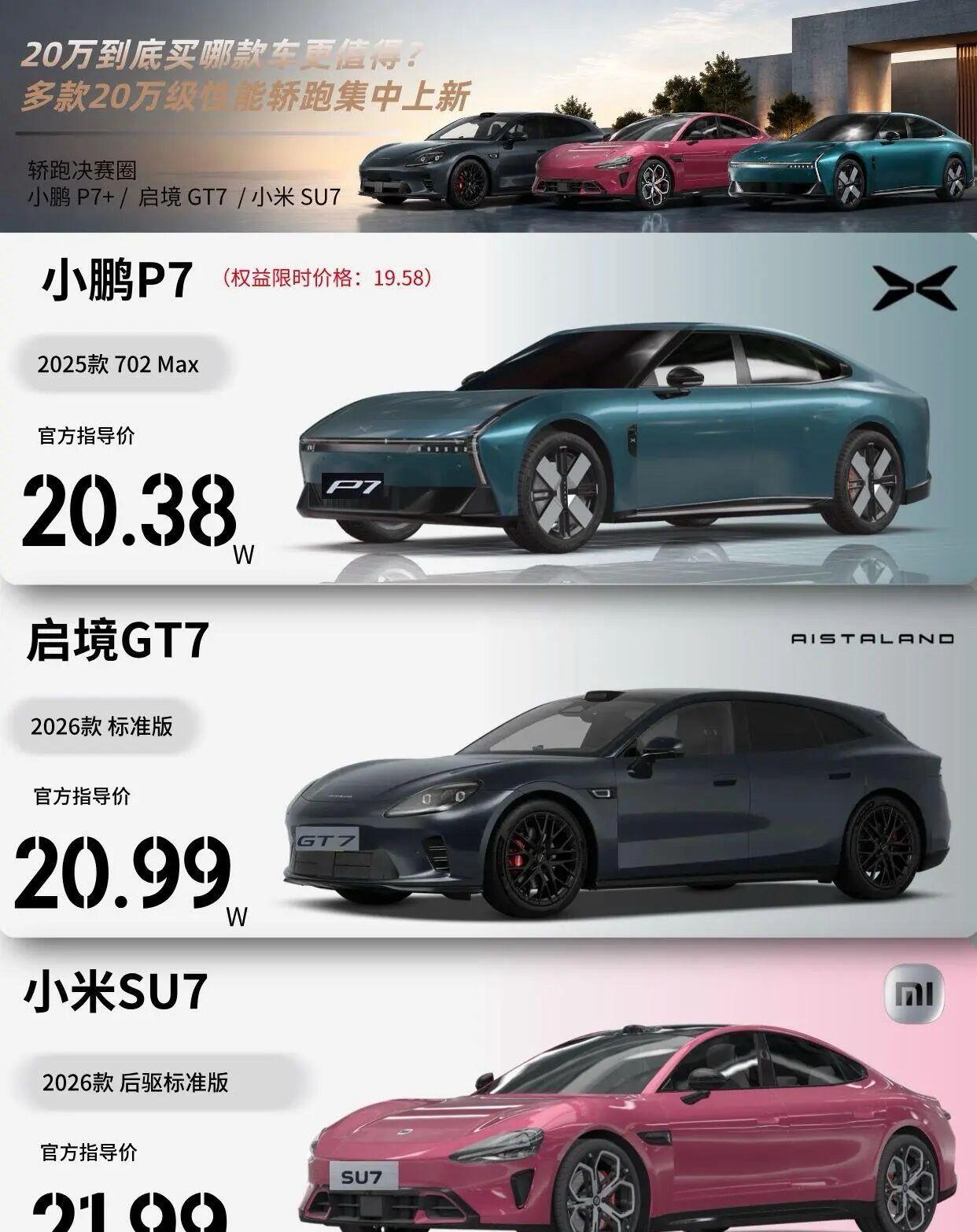 老话常说百花齐放才是市场活力所在，如今二十万价位纯电轿跑赛道风起云涌，多款新车接