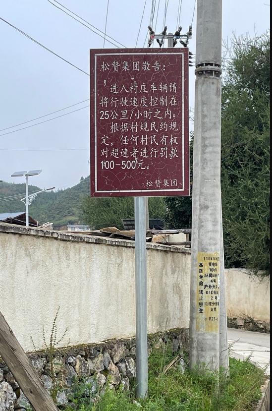 速度超过25km/h罚款100-500元，任何村民有权执行！
这一纸文书，怕是作