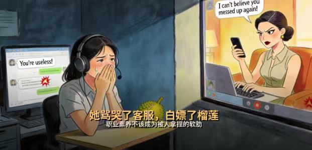榴莲“仅退款”买家骂哭客服不敢还嘴：这不是薅羊毛，是欺负老实人
你敢信？一单榴莲