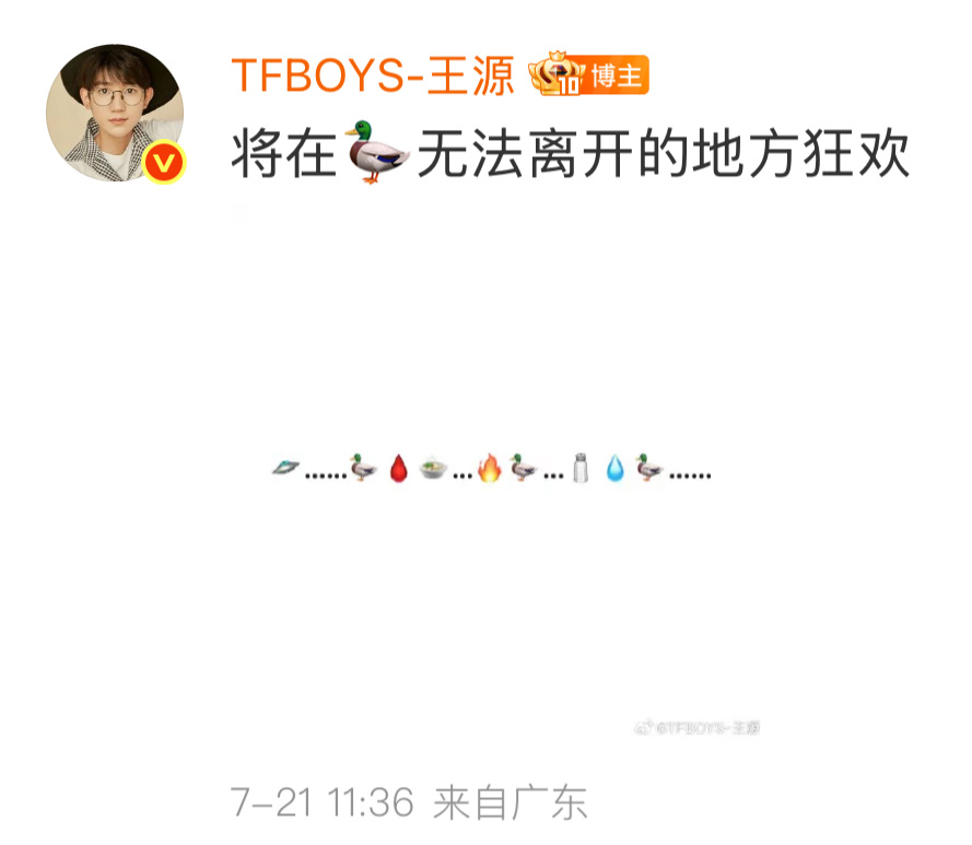 盲猜咱们emoji达人的意思是：大狂欢开到了有鸭血粉丝汤、烤鸭、盐水鸭的地方🤣