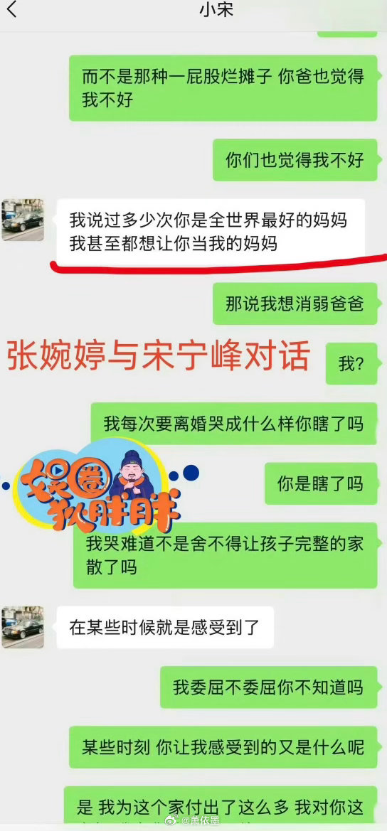 宋宁峰想找张婉婷当他妈妈宋宁峰和张婉婷谈离婚的时候，宋宁峰说张婉婷是世界上最好的