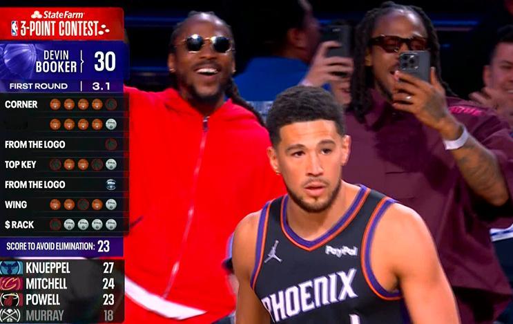 ▲布克这第一轮拿了30分 