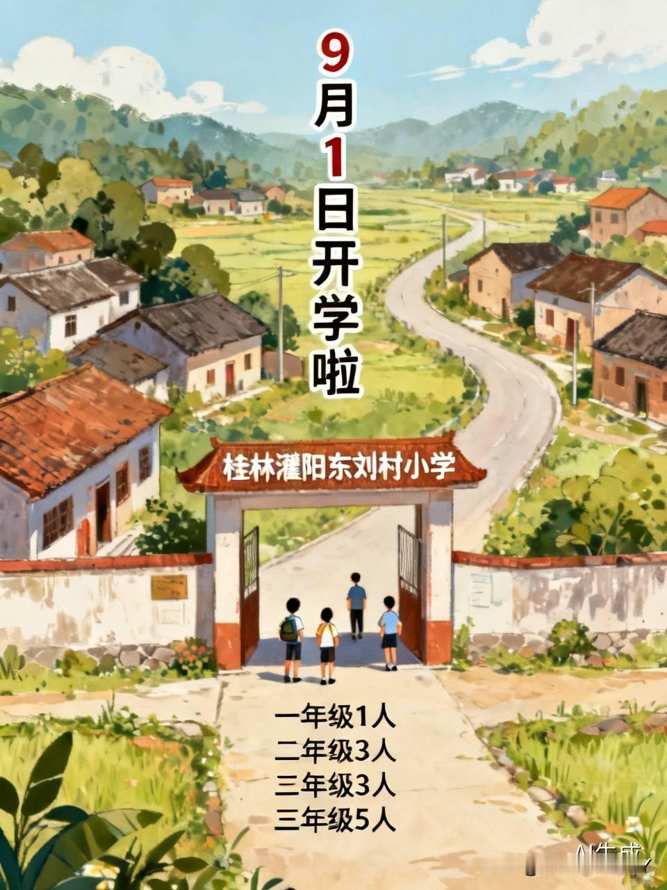 9月1日开学啦，可眼下出现多个小学的学生人数，居然还没学校里的老师多，稀罕得像熊