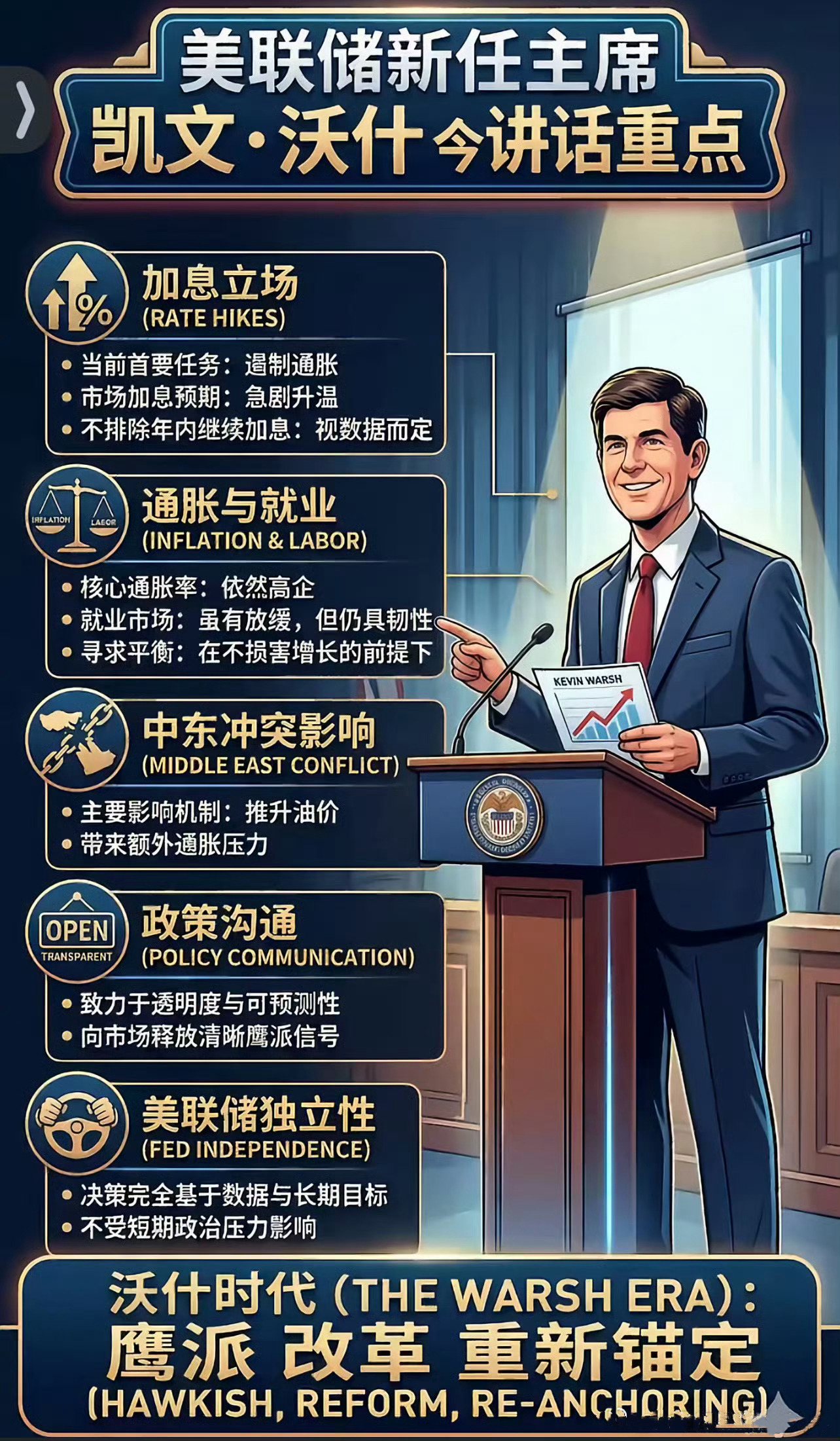 WSJ发了一篇关于新任美联储主席凯文·沃什未来改革方向的重要文章。对于高度关注6