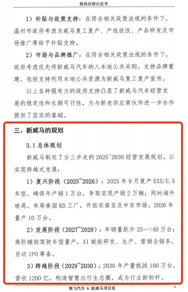 停摆近两年，负债200多亿的威马汽车，给供应商发了一份“致供应链白皮书”。要正式