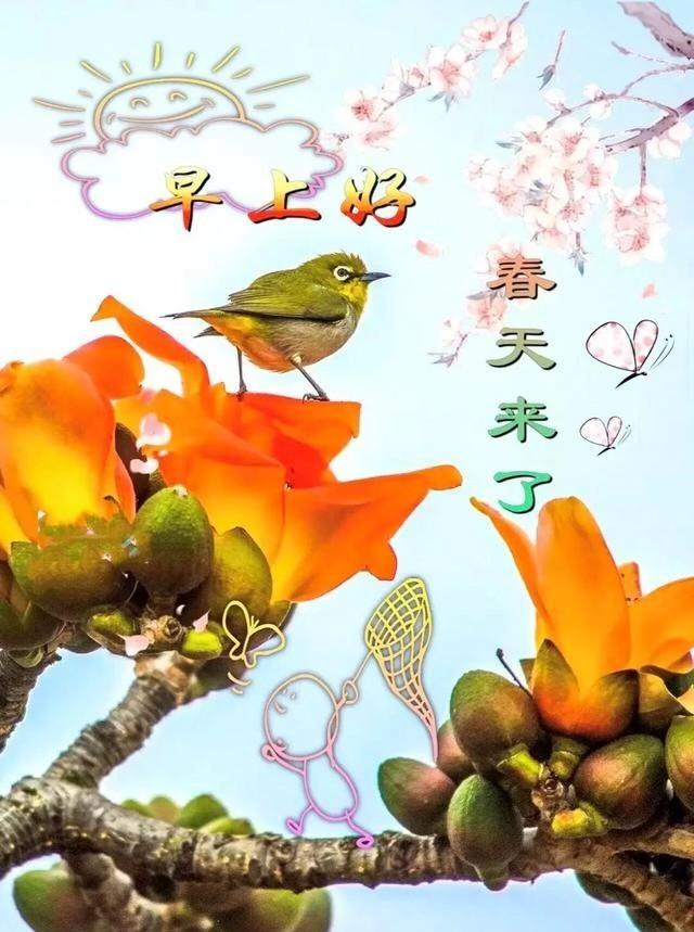 长空云绚，
遍野芳风软。
幸得良朋常相伴，
岁岁身康体健。
烟霞漫染遥天，
清芬