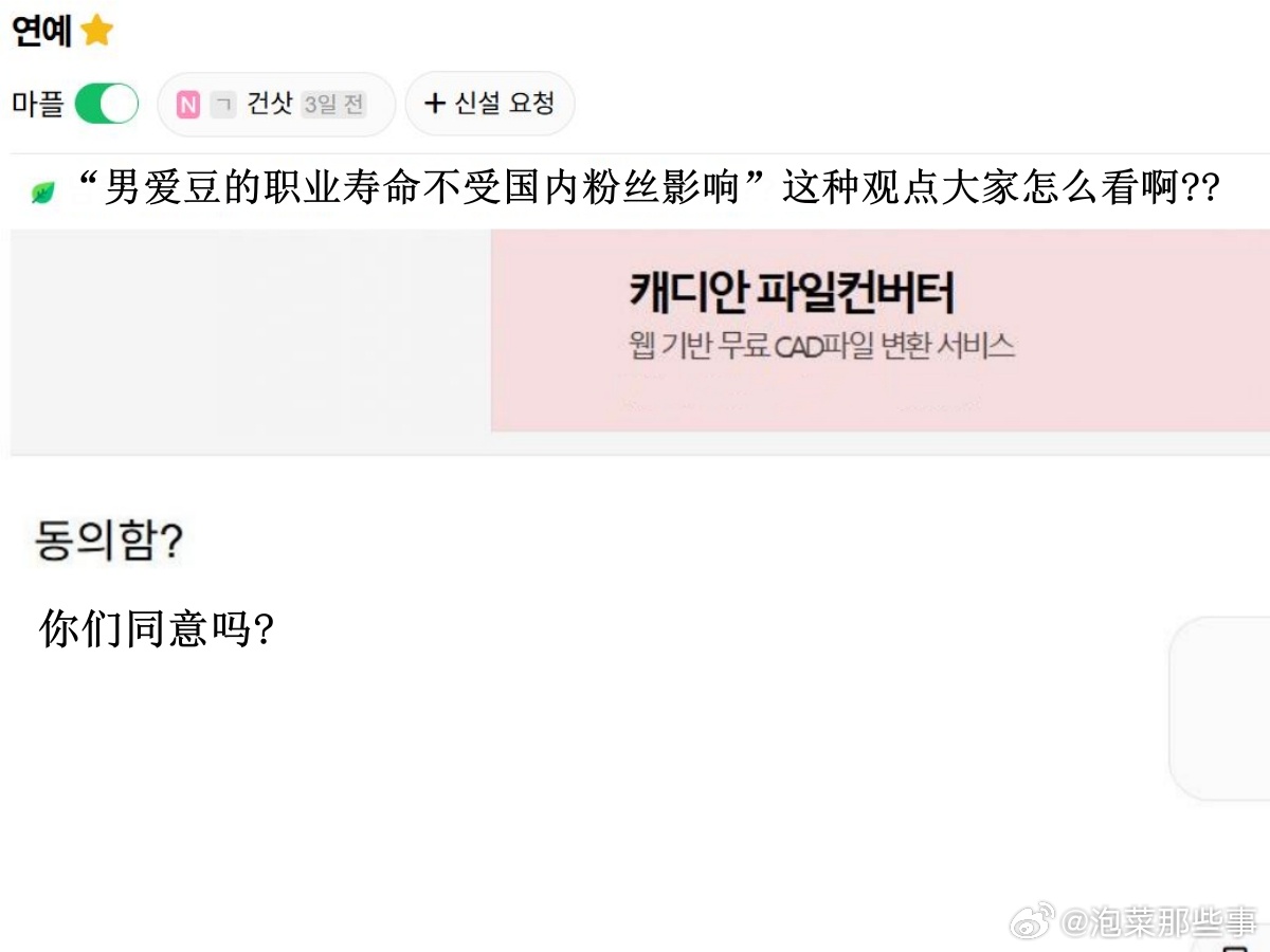 🔥韩网热帖评论翻译🔥“男爱豆的职业寿命不受国内粉丝影响”这种观点你们同意吗?