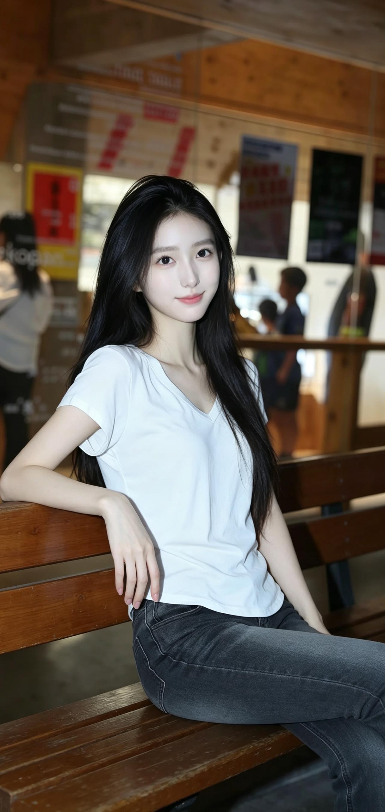 甜酷穿搭｜灰黑撞色的街头纯欲
水泥灰台阶作背景，灰黑拼色冲锋衣自带松弛感，宽松版