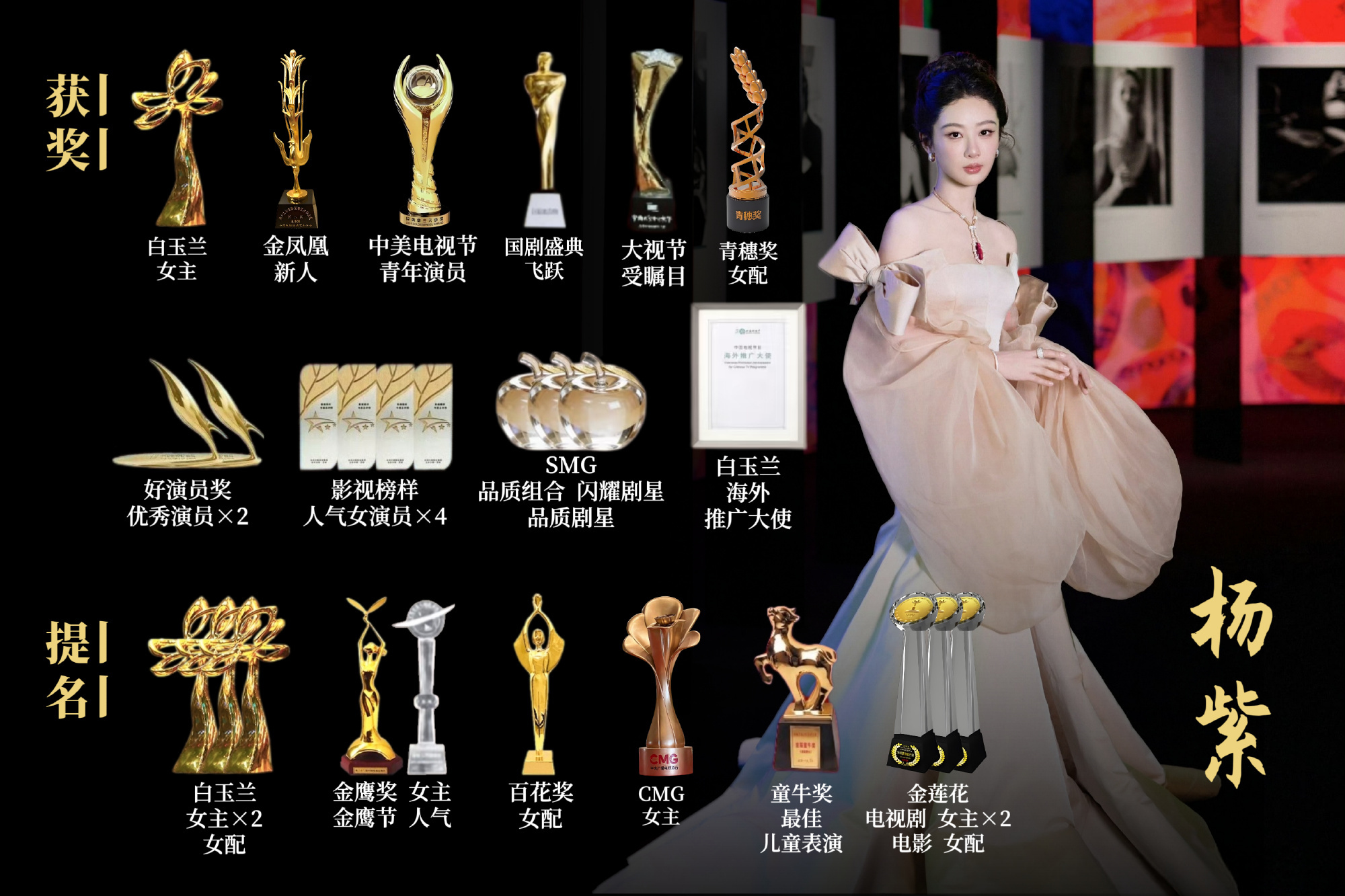 迪丽热巴 杨紫个人奖项极致反差