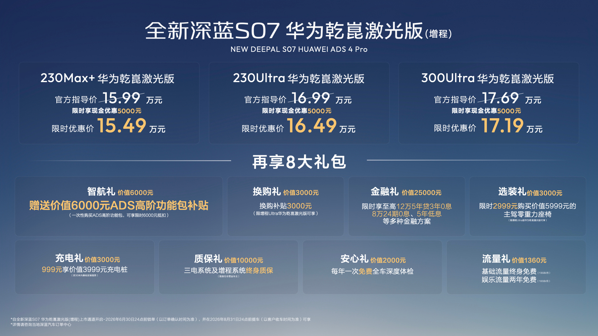 2026重庆国际车展开幕当天，深蓝S07华为乾崑激光版增程车型亮相上市！这台车我