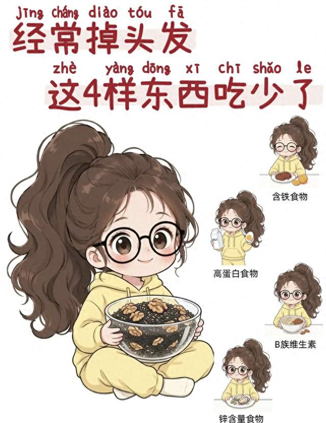 经常掉头发，多半是这4样东西吃少了！很多人日常饮食都忽略了