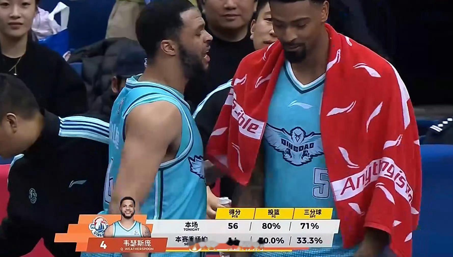 CBA外援砍30分比我喝水还容易青岛外援韦瑟斯庞火力爆表，25分钟狂轰56分6板