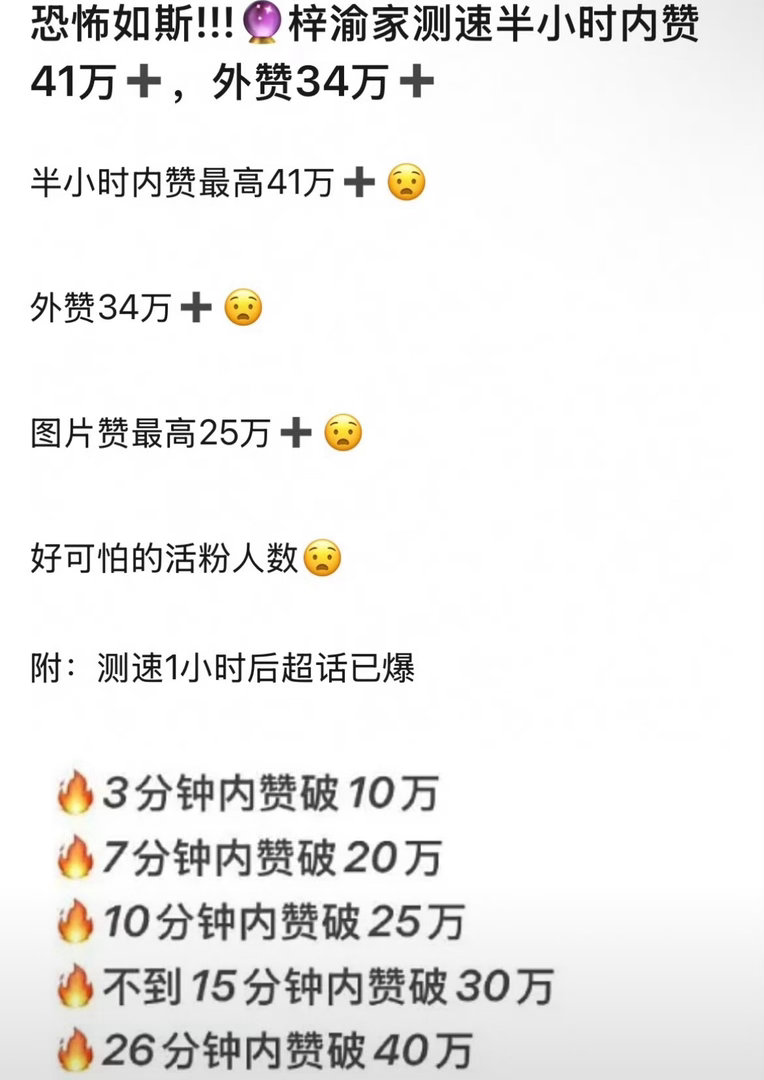 今晚梓渝粉丝测速，人气超过了去年刚刚爆🔥的时候 