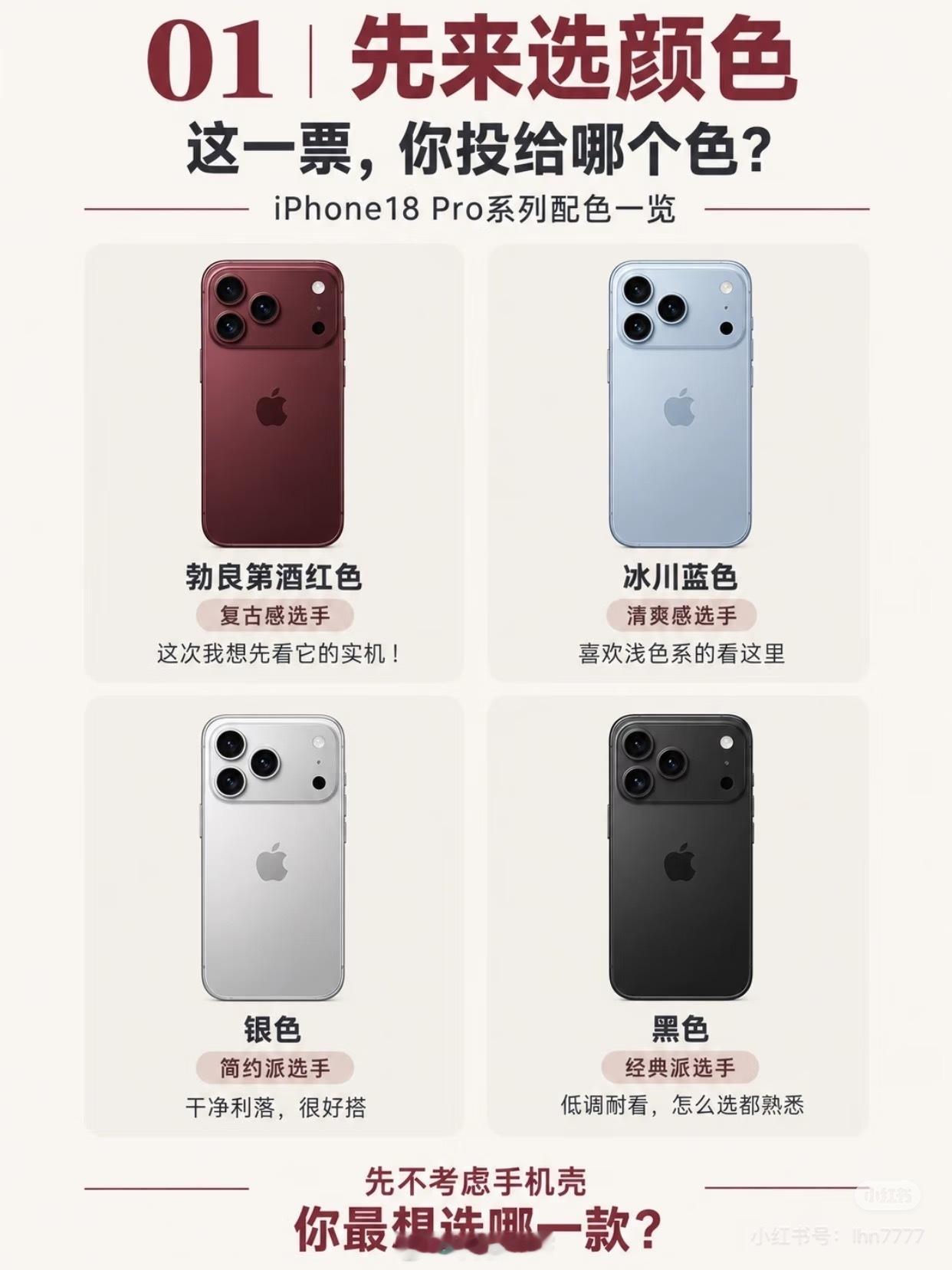 定了勃艮第红，跟我的小布一个色儿[yeah]反正我不喜欢套手机壳，那就选最特别的
