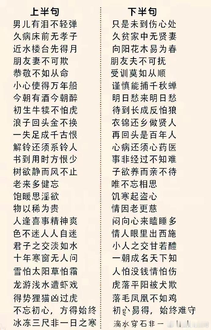 改写后的内容如下：上下半句皆为佳作的古诗文。 