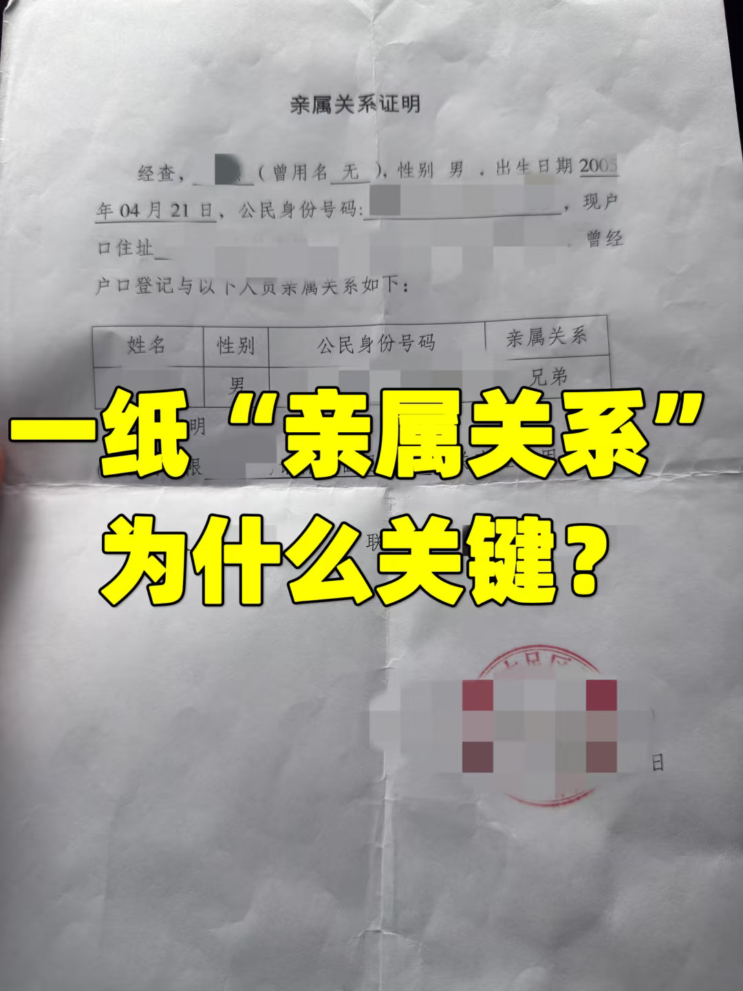 一纸“亲属关系”，为什么关键？