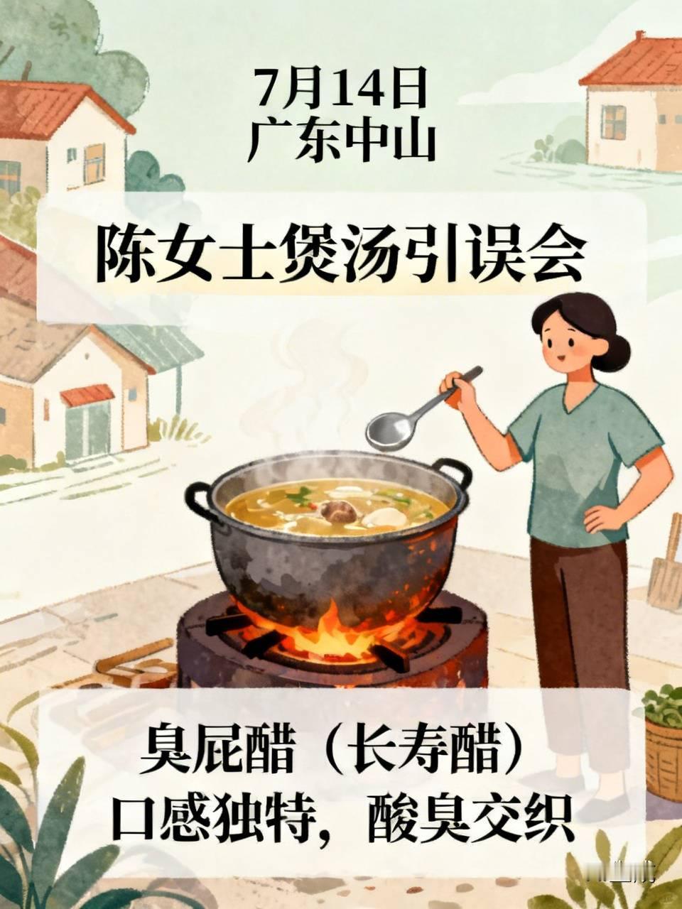 7月14日，广东中山的陈女士在家煲汤，小火慢炖了一个半小时。然而，邻居却误把汤的