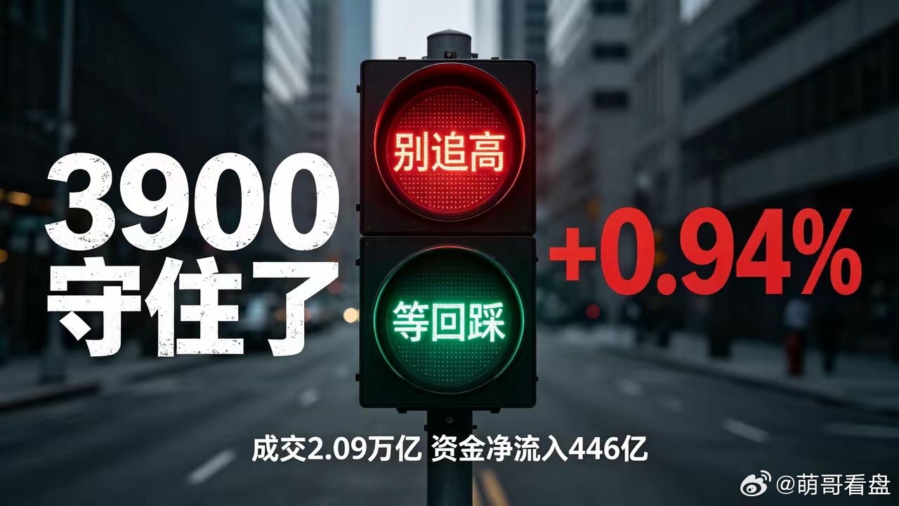 3900守住了——下周回踩就是机会，但别追高今天午评我说：就看一个，沪指能不能守