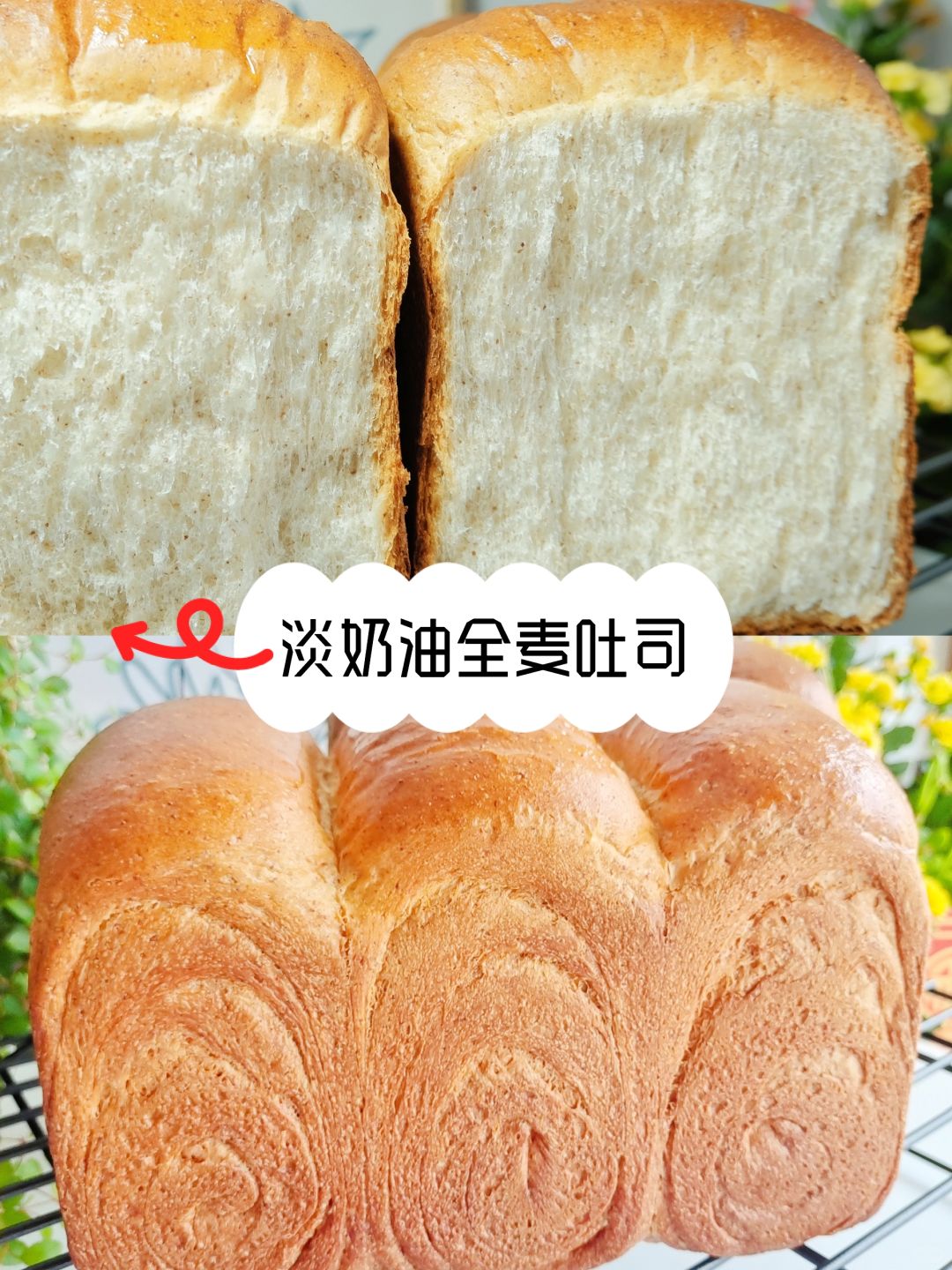 重料淡奶油全麦吐司｜柔软细腻奶香十足