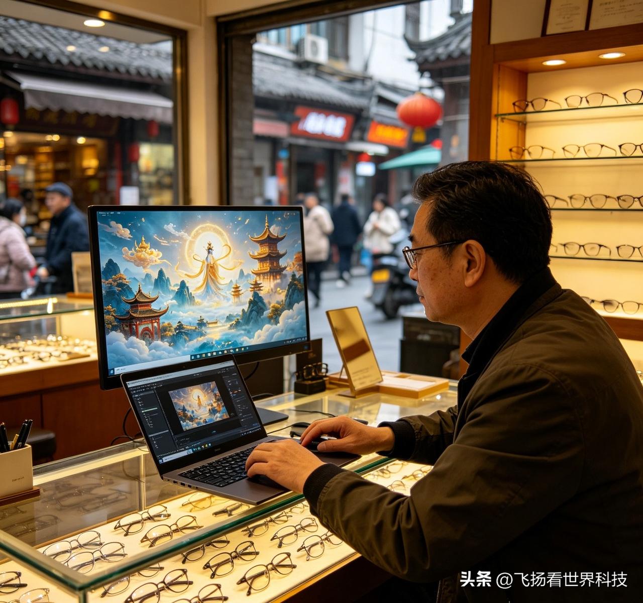 成都一个眼镜店老板，把我看傻了。

他不是导演，不是美院毕业，也不是什么大公司团