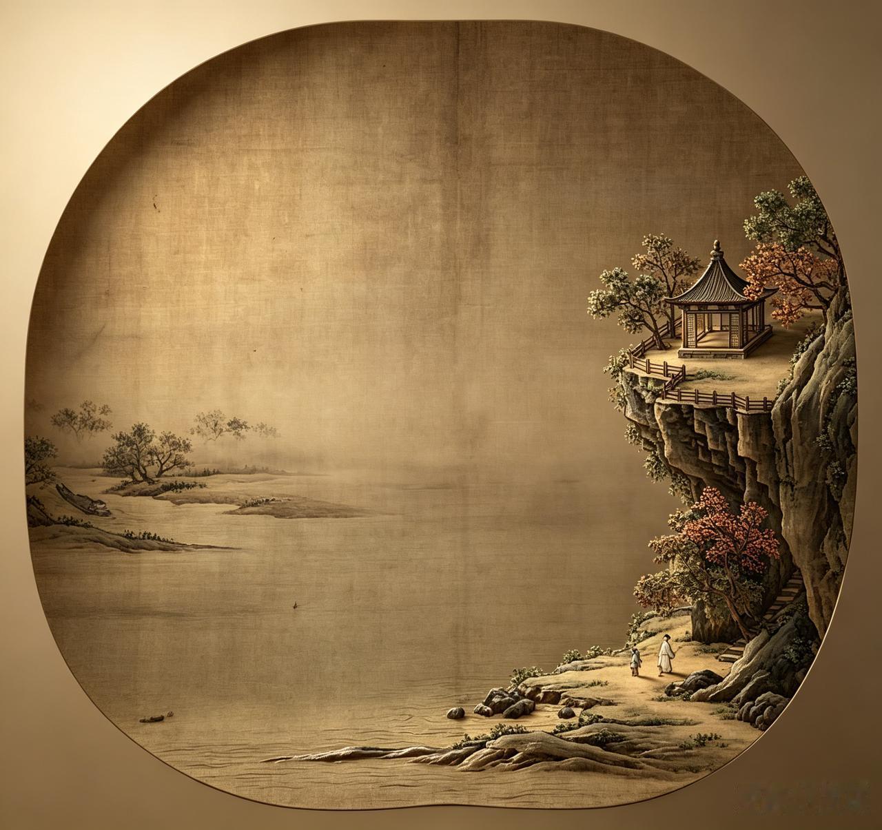 南宋 李嵩《水末孤亭图》