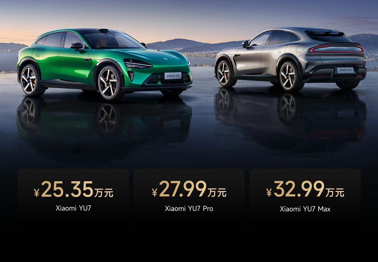小米汽车推出首款SUV，价格也是公布，起售价为25.35万。
小米YU7标准版，
