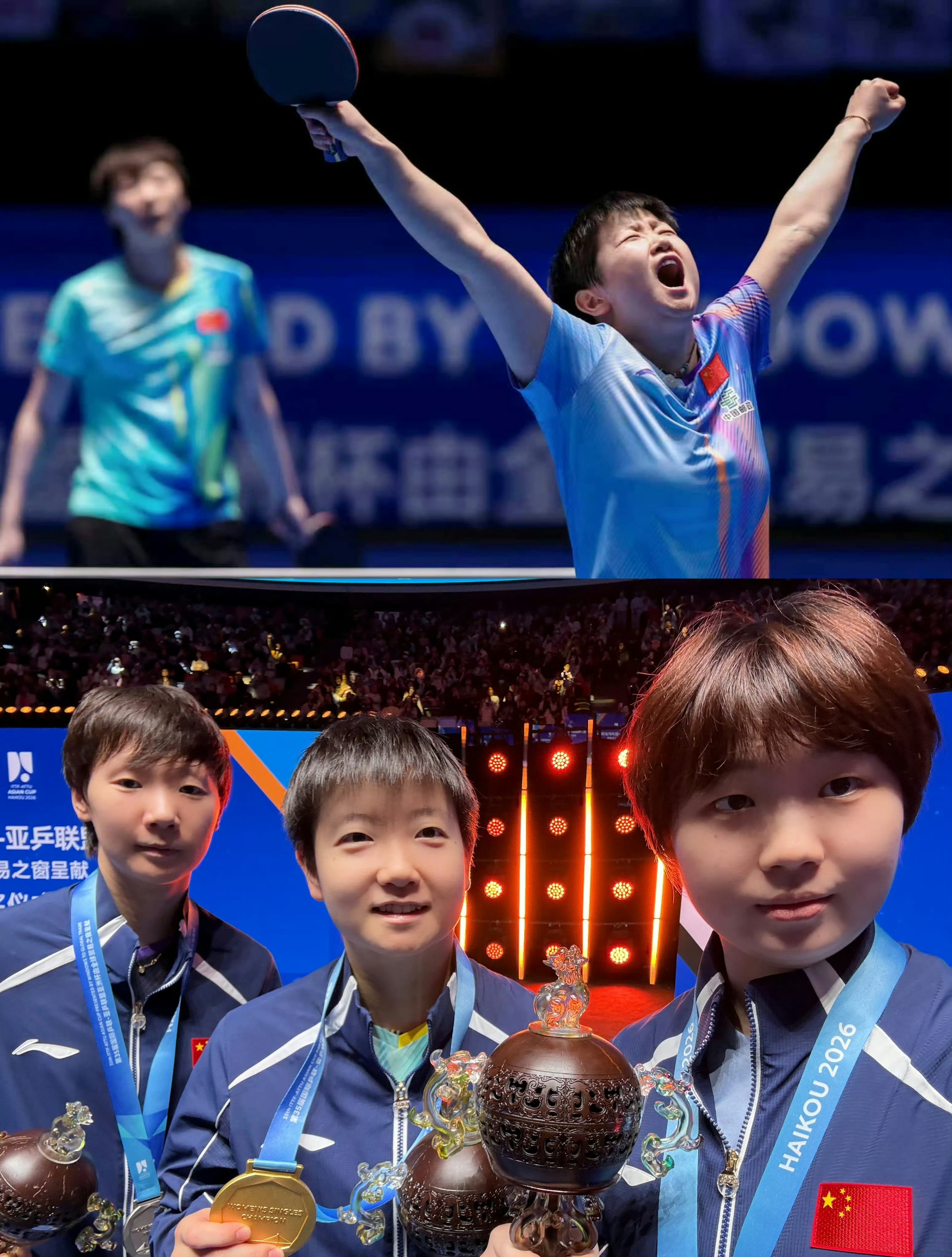 孙颖莎vs蒯曼伤退恢复刚回来孙颖莎一个月内背靠背连拿亚洲杯🏆➕大满贯🏆女单双