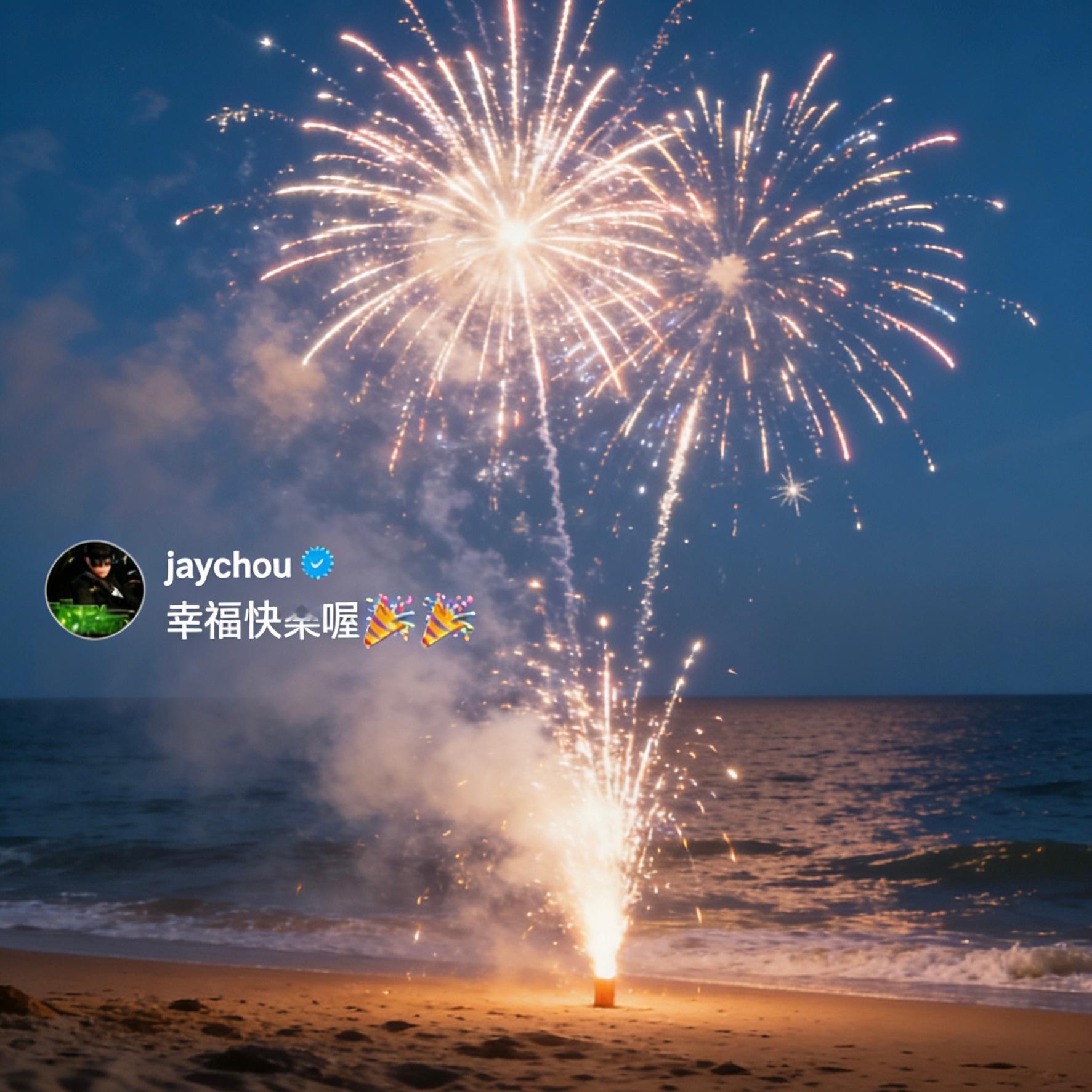 朋友圈背景图周杰伦的祝福：“幸福快樂喔🎉🎉”！ 