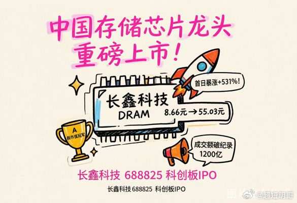 🚨 今日上午现象级首秀：长鑫科技 688825 科创板首日暴涨 +531%，市