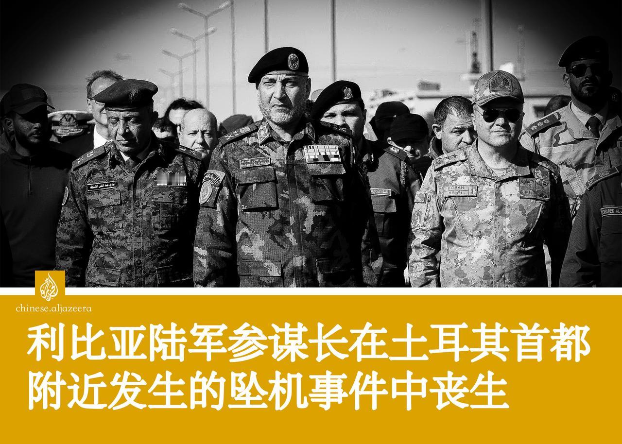 利比亚陆军总参谋长穆罕默德·阿里·艾哈迈德·哈达德在土耳其首都安卡拉附近坠机身亡
