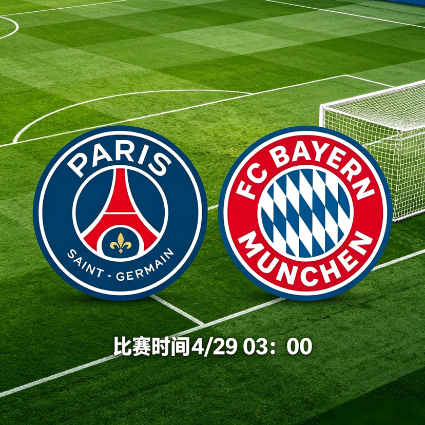 ⚔️欧冠半决赛巅峰战巴黎圣日耳曼VS拜仁慕尼黑⏰北京时间4月29日03:00，欧