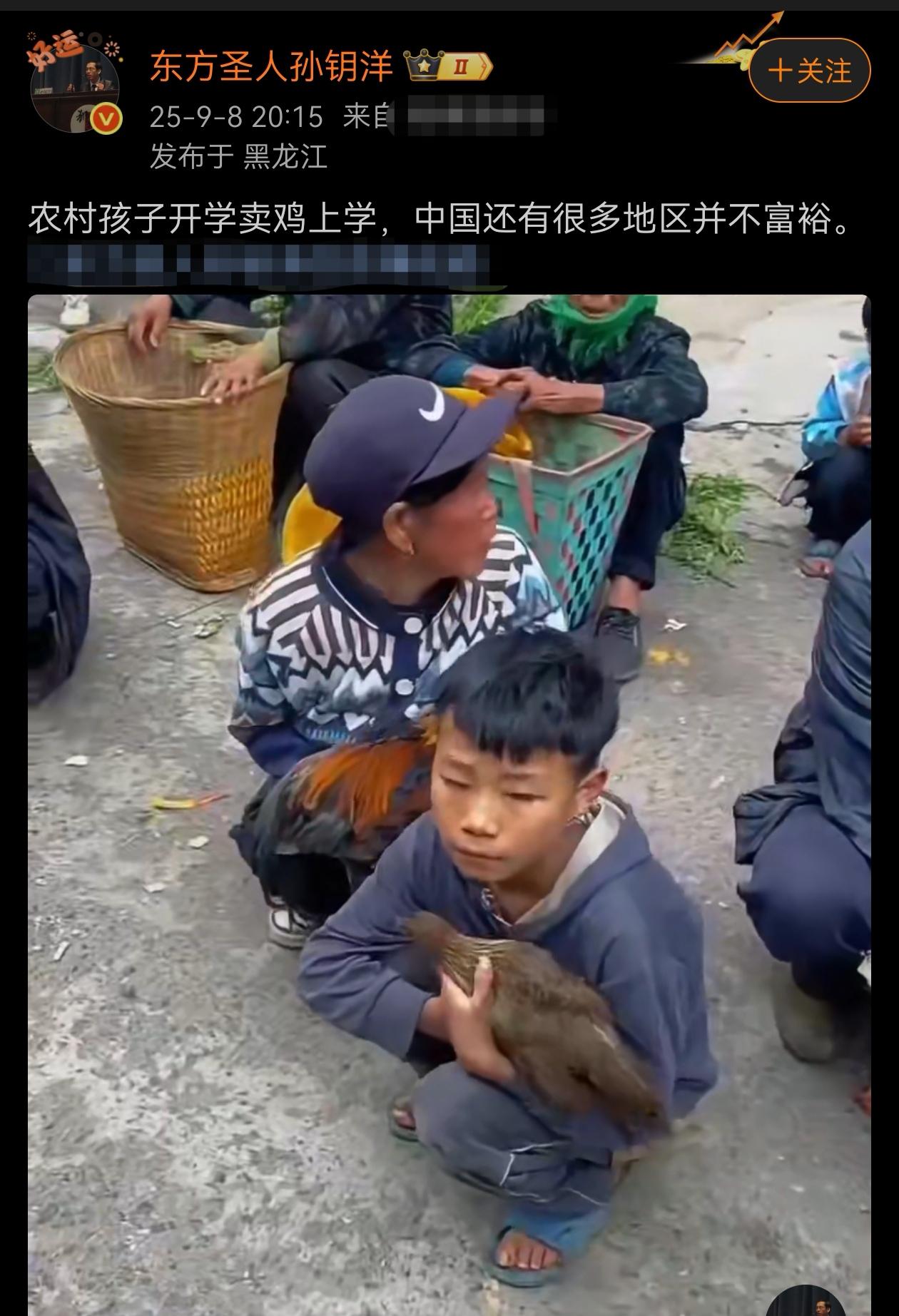 开学了，有的地方的孩子通过卖鸡交学校的费用！
有网友不解，不早就义务教育了吗？其