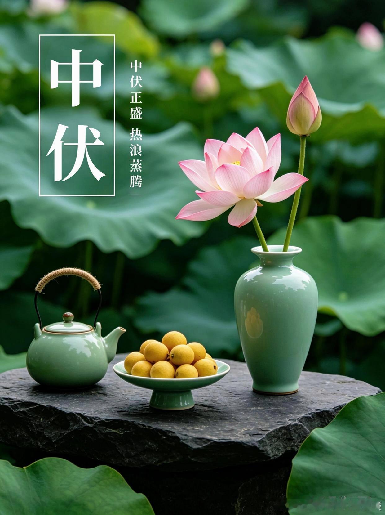 中伏养生·十二时辰：盛夏安然，静待秋凉￼￼一、中伏盛夏长，湿热交织需静心中伏时节