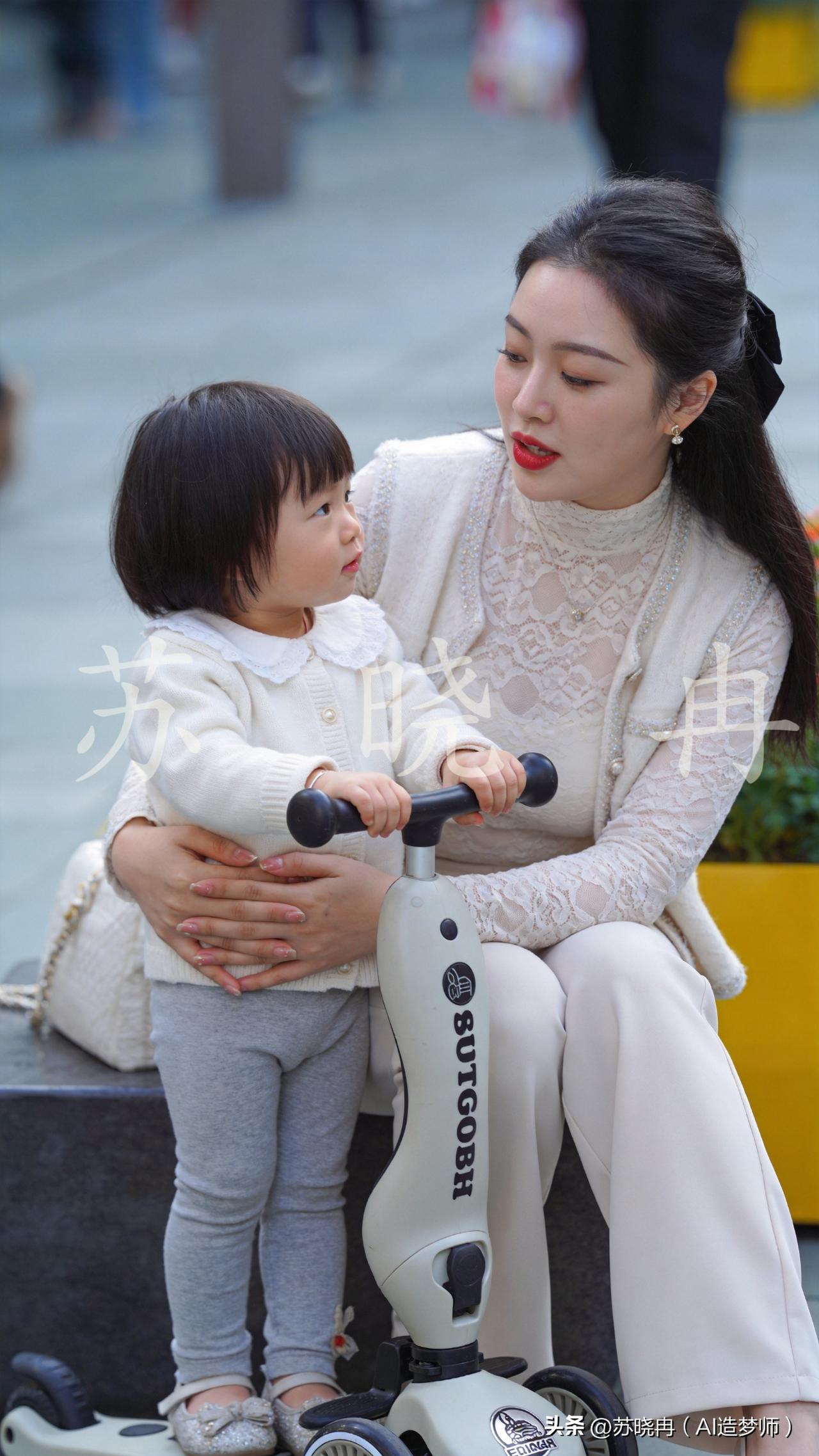 广场这一幕，太懂当妈的心情了
 
闺女踩着滑板车，光顾着新鲜劲儿往前冲，旁边当妈