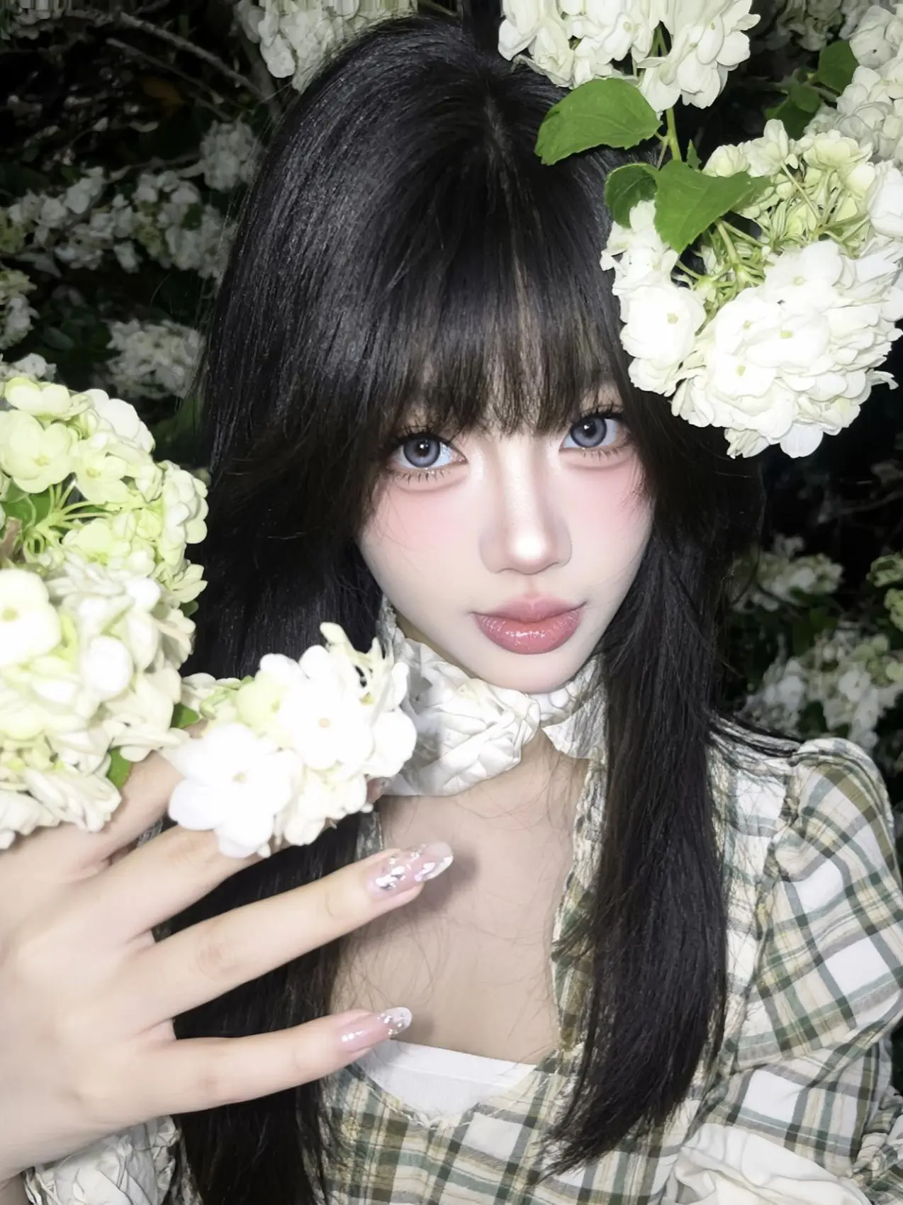 AI花簇人像照 ai创作 森系